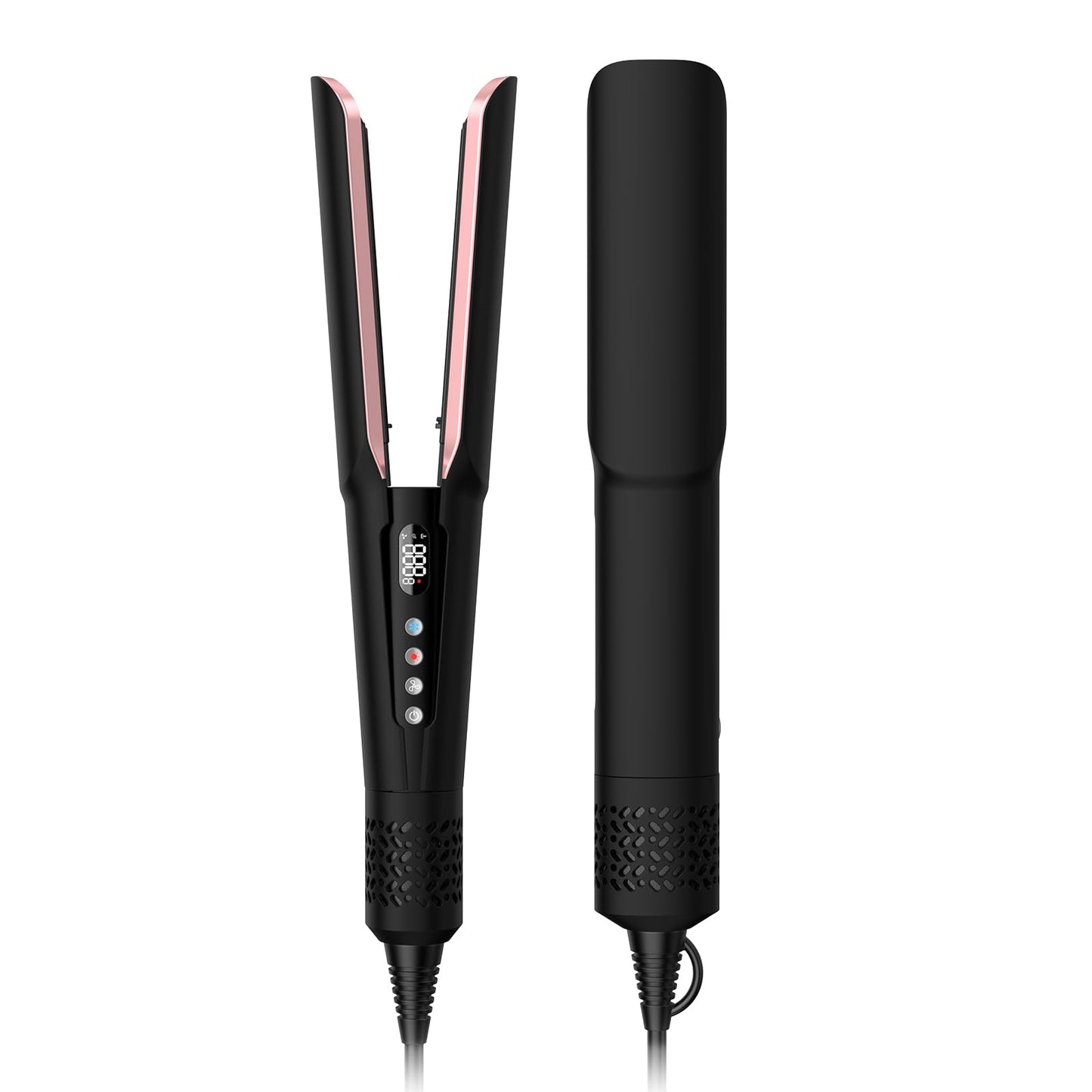 slopehill 2-in-1 Hair Straightener and Blow Dryer, Professional Flat Iron with High-Speed Airflow Technology for Straight, Smooth Hair (Black)