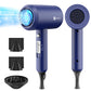 slopehill Professional Ionic Hair Dryer, Powerful 1800W Fast Drying Low Noise Blow Dryer with 2 Concentrator Nozzle 1 Diffuser Attachments for Home Salon Travel (Black)