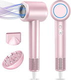 Hair Dryer, High-Speed Ionic Low Noise Blow Dryer with Brushless Motor for Fast Drying, Thermo-Control Quiet Compact Hair Blow Dryer with Magnetic Diffuser for Curly Hair for Home Travel Salon