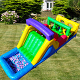 [Inflatable Obstacle Castle] Inflatable Obstacle Course Castle - Multi-Functional Obstacle Course Castle, Made of 100% Commercial-Grade PVC, Comes With a Blower for Easy Setup, Suitable for Outdoor Sports and Games